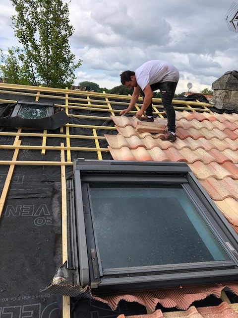 Changement tuiles neuves toiture